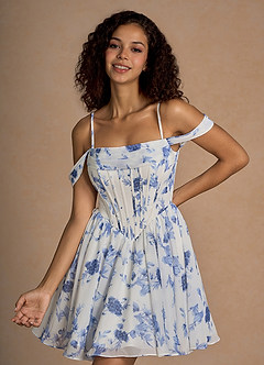Quilla Blue And White Floral Mini Dress image4