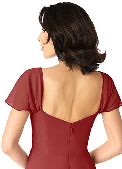 Azazie Tancie Bridesmaid Dresses Rust A-Line Off the Shoulder Chiffon Convertible Dress image5