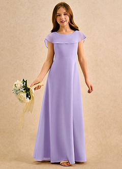 Azazie Kittie Girls Formal Flower Girl Klänningar Klänning A-Line i Chiffong image1