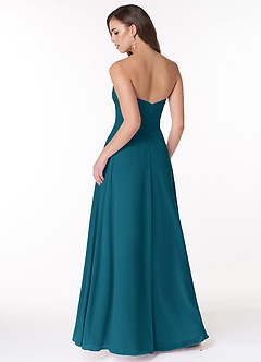 Azazie Arabella Allure Bridesmaid Dresses Ink Blue A-Line Sweetheart Neckline Chiffon Convertible Dress image2