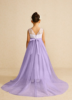 Azazie Tay Flower Girl Dresses Lilac A-Line Sequins Tulle Dress image2