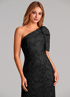 Azazie Yuanna Suknie dla druhen Syrena Jedno ramię Kwiatowe wypalenie Do ziemi Sukienka image7