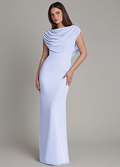 Azazie Hadley Bridesmaid Dresses Lavender Mermaid Pleated Chiffon Dress image2
