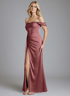 Azazie Amyra Bridesmaid Dresses Amethyst Mermaid Off the Shoulder Stretch Satin Convertible Dress image6
