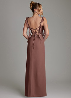 Azazie Jessamine Bridesmaid Dresses Espresso Mermaid Corset Chiffon Dress image8