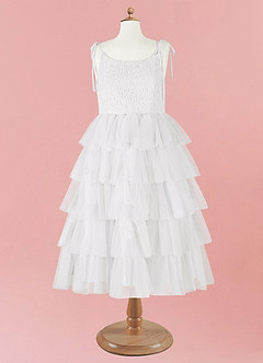 Barbie ♥ Azazie Flower Girl Dresses Diamond White Dress image10