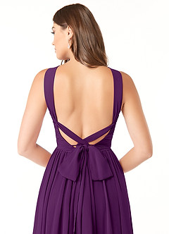 Azazie Dionne Abiti da Damigella Abito A-Line in Chiffon Corsetto Uva image3