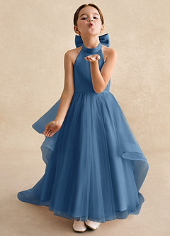 Azazie Bev Flower Girl Dresses Twilight A-Line Convertible Tulle Dress image4