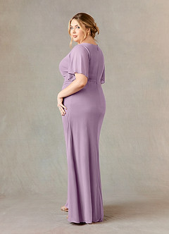 Azazie Selah Mother of the Bride Dresses Wisteria A-Line V-Neck ruched Mesh Dress image10
