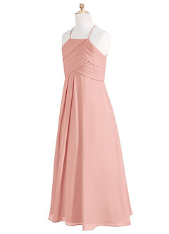 Azazie Ginger Junior Klä av A-Line i Chiffong Plisserad image9