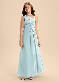 Azazie Brooke Junior Mist A-Line Side Slit Chiffon Dress image5