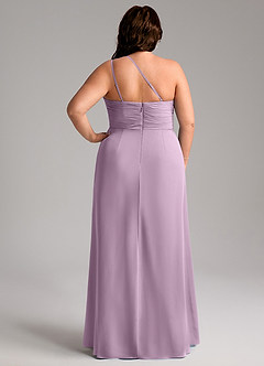 Azazie Eren Bridesmaid Dresses Wisteria Sheath One Shoulder Chiffon Dress image9