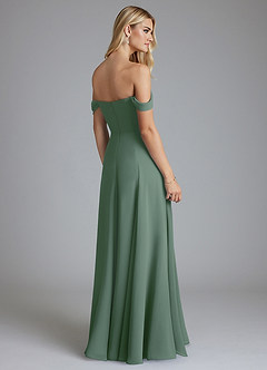 Azazie Seriana Jurken voor bruidsmeisjes Jurk van Chiffon met A-Lijn Off the Shoulder Eucalyptus image2