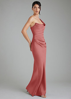 Azazie Sabrina Bridesmaid Dresses Antique Rose Mermaid Corset Stretch Satin Dress image8