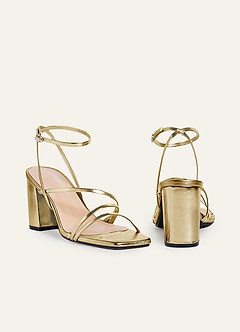 front Ankle Strap Block Heel Sandals