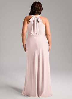Azazie Doretta Vestidos de madrinha de casamento Vestido Rosa Corado de Cetim elástico de sereia com Plissado image10