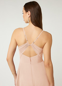 Azazie Minie Sprzedaż ostateczna Linia A Ukłon Szyfon Do ziemi Sukienka image7