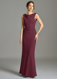 Azazie Kieryn Bridesmaid Dresses Cabernet Mermaid Pleated Chiffon Dress image1