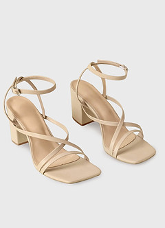 front Brief Cross Ankle Strap Heels