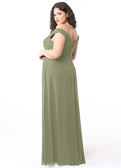 Azazie Audrianna Bridesmaid Dresses Pistachio A-Line Off-The-Shoulder Gathered Chiffon Convertible Dress image10