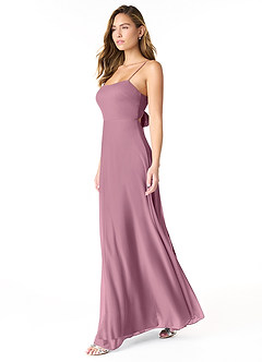 Azazie Rae Bridesmaid Dresses Vintage Mauve A-Line Bow Mesh Dress image4