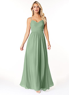 Azazie Lisbon Final Sale Matcha A-Line Sweetheart Neckline Chiffon Dress image5