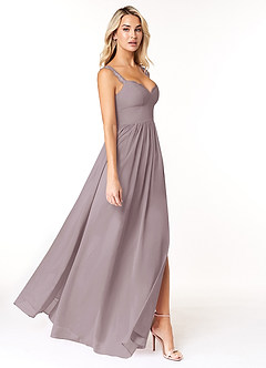 Azazie Cleobella Bridesmaid Dresses Dusk A-Line Sweetheart Lace Chiffon Dress image3