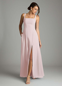 Azazie Debra Bridesmaid Dresses Blushing Pink A-Line with Pockets Chiffon Convertible Dress image4