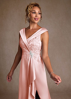 Azazie Santa Monica Kleider für die Brautmutter A-Linie Spitze Kleid Zartrosa image5
