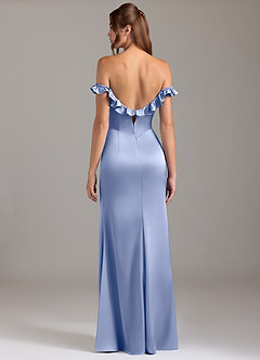 Azazie Callie Brautjungfernkleider Wandelbar A-Linie Gestreift Stretch-Satin Kleid Eis image7