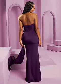 Barbie ♥ Azazie Brautjungfernkleider Wandelbar Etui Schulterfrei Stretch-Satin Kleid Traube image2