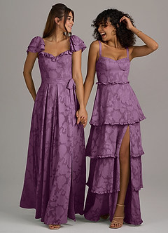 Azazie Romie Bridesmaid Dresses Wisteria A-Line Corset Floral Burnout Dress image7