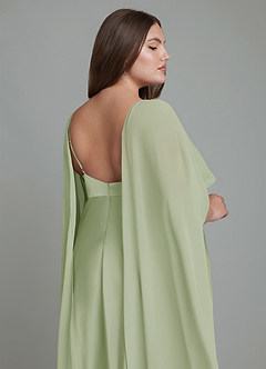 Azazie Stefania Bridesmaid Dresses Dusty Sage A-Line Stretch Satin Dress image15