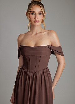 Azazie Caterina Bridesmaid Dresses Ganache A-Line Corset Chiffon Dress image8
