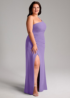 Azazie Eren Bridesmaid Dresses Tahiti Sheath One Shoulder Chiffon Dress image12