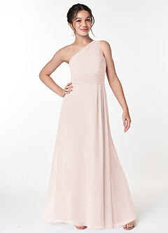 Azazie Cleo Junior Vestido de Pétalo De Rosa de Gasa de Corte En A con Plisado image4
