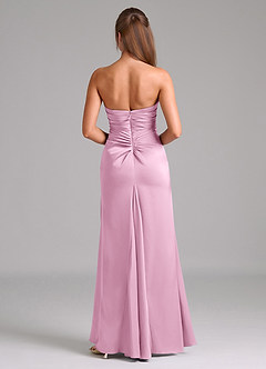 Azazie Lucille Bridesmaid Dresses Candy Pink Mermaid Strapless Stretch Satin Convertible Dress image2