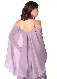 Azazie Cienna Bridesmaid Dresses Wisteria A-Line Off the Shoulder Chiffon Dress image3
