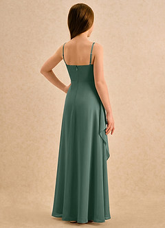 Azazie Cannoli Girls Formal Flower Girl Dresses Sea Moss A-Line Pleated Chiffon Dress image2