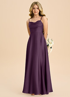 Azazie Bear Junior Plum A-Line Sweetheart Neckline Stretch Satin Dress image6