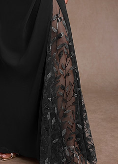 Azazie Betania vestidos de madre de la novia Vestido de Negro de Gasa de Corte Sirena con Lentejuela image6