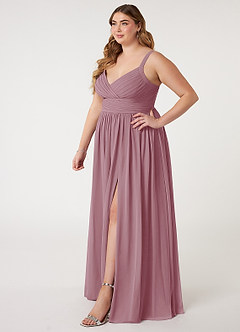 Azazie Chanel Bridesmaid Dresses Vintage Mauve A-Line Pleated Chiffon Dress image10