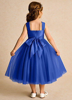 Azazie Dovey Abiti da Ragazza di Fiori Abito Principessa in Tulle Fiocco Blu Reale image3