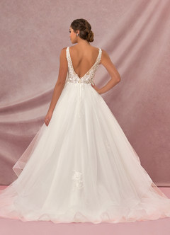Azazie Toni Wedding Dresses Diamond White Champagne Ball-Gown Sequins Tulle Dress image8