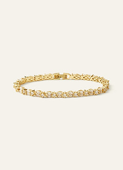 front Pulsera de tenis de doble fila con circonitas cúbicas marquesa