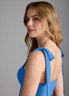 Azazie Lizet Bridesmaid Dresses Blue Jay A-Line Sweetheart Neckline Chiffon Dress image6