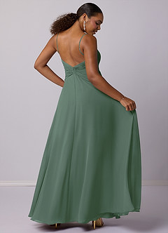 Barbie ♥ Azazie Bridesmaid Dresses Eucalyptus A-Line Chiffon Dress image6