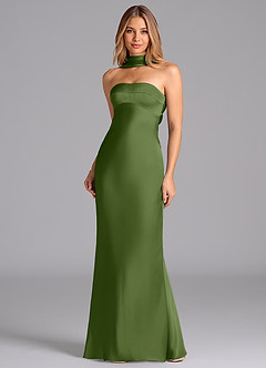 Azazie Lusinda Bridesmaid Dresses Juniper Mermaid Strapless Stretch Satin Dress image4