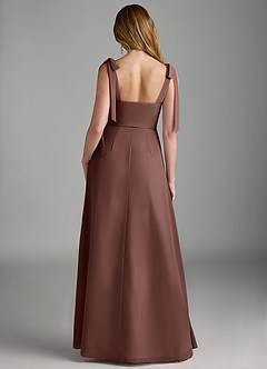 Azazie Lizet Bridesmaid Dresses Espresso A-Line Sweetheart Neckline Chiffon Dress image2