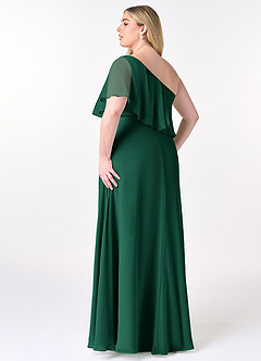 Azazie Lizzy Final Sale Emerald A-Line One Shoulder Chiffon Dress image11